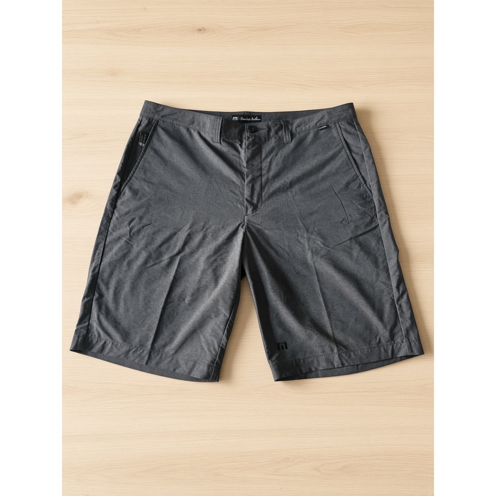 TravisMathew Mens 38 Golf Shorts Gray Charcoal Heather Performance Stretch